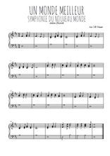 Téléchargez l'arrangement pour piano de la partition de Anton-Dvorak-Un-monde-meilleur en PDF, niveau moyen